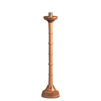 turned oak paschal candlestick - 44" high