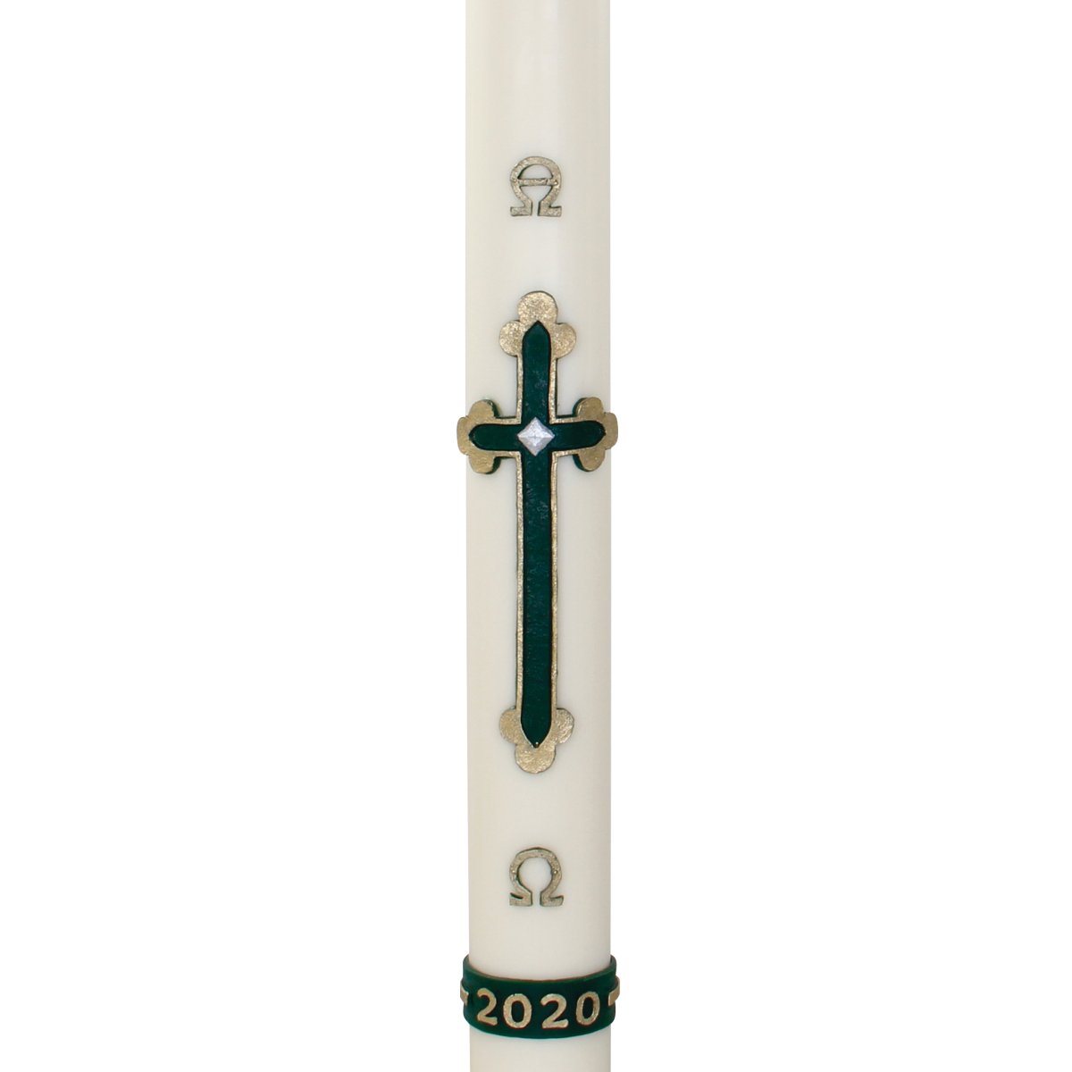 Plain Jewelled Cross Wax Relief Paschal Candle - Hayes & Finch