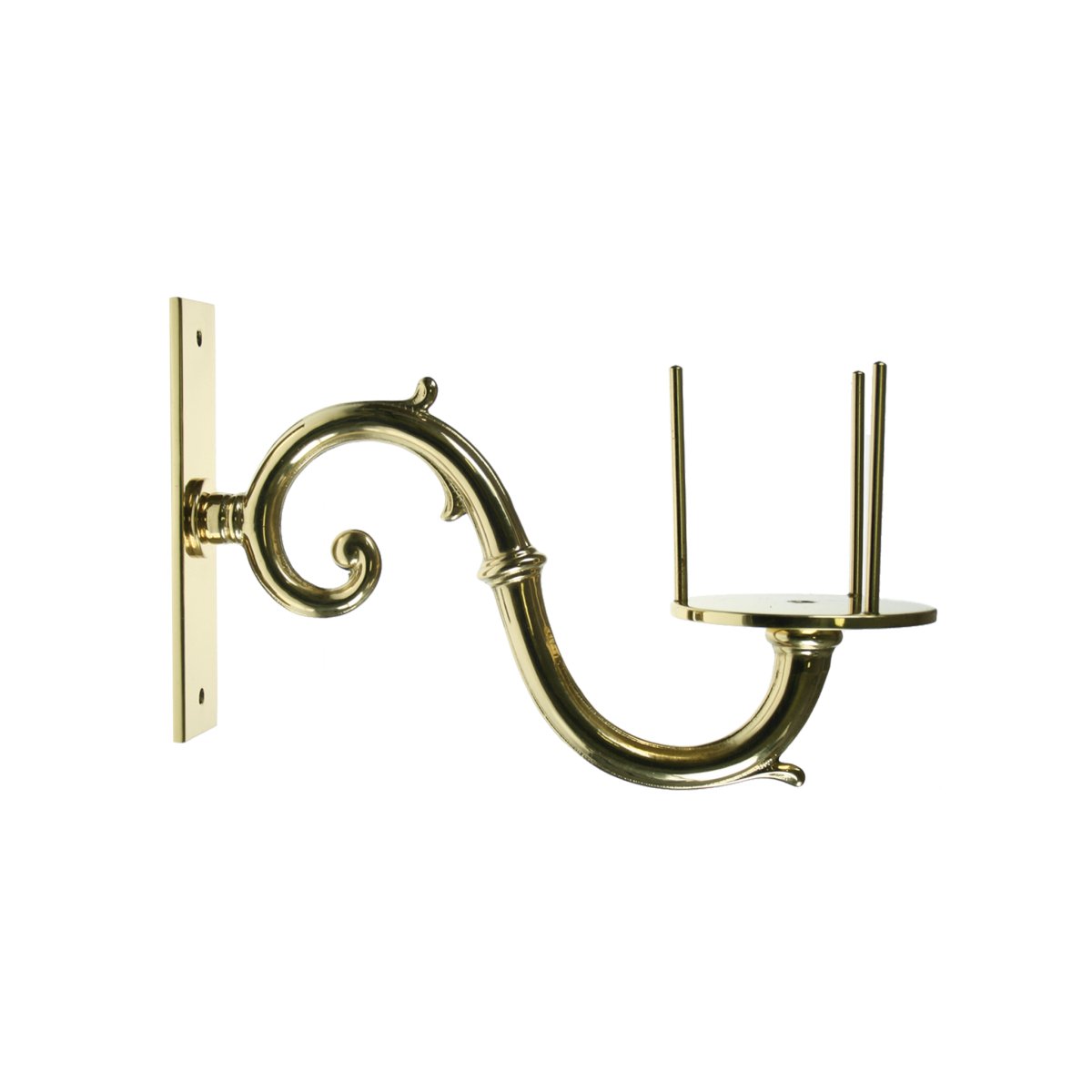 Scroll Arm Brass Bracket - Hayes & Finch