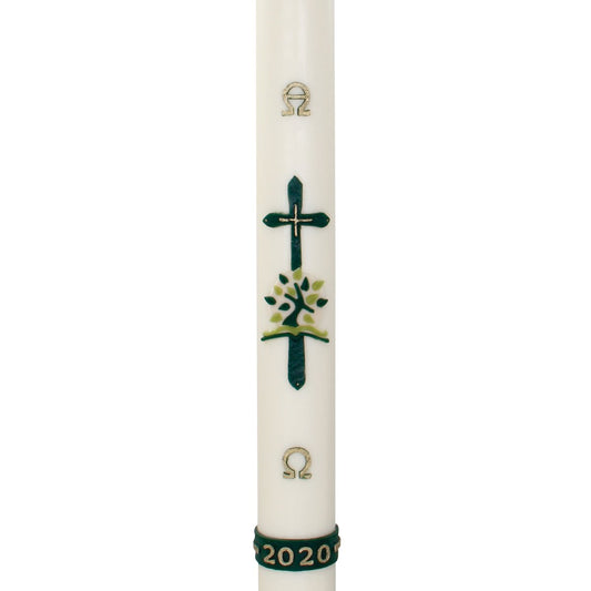 Tree of Life Cross Wax Relief Paschal Candle - Hayes & Finch
