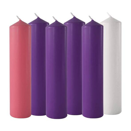 Advent Candle Set - 4 Purple, 1 Pink & 1 White - Hayes & Finch