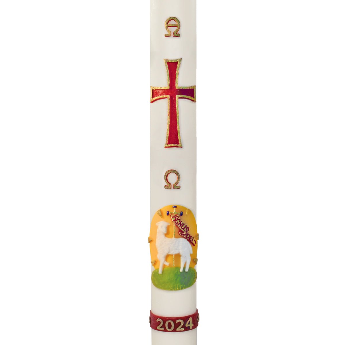 Agnus Dei & Cross Wax Relief Paschal Candle - Hayes & Finch