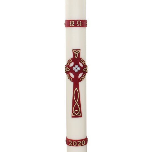 Celtic Jewelled Cross Wax Relief Paschal Candle - Hayes & Finch