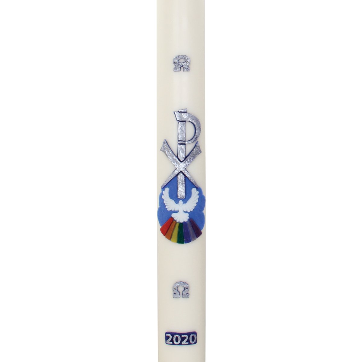 Dove Rainbow & Chi Rho Wax Relief Paschal Candle - Hayes & Finch