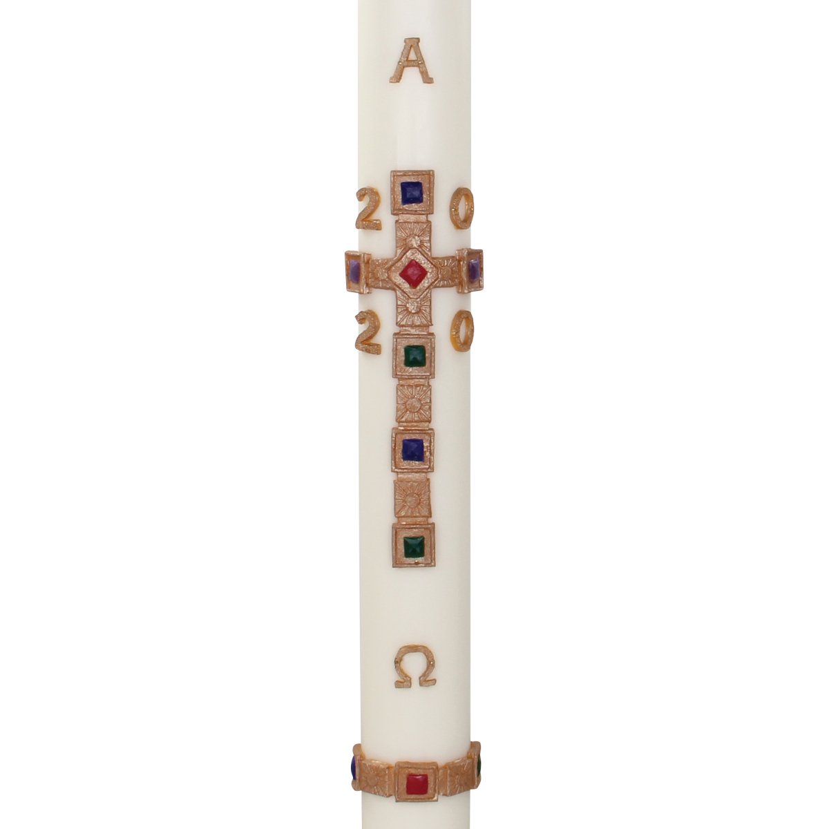 Jewelled Cross Premium Wax Relief Paschal Candle - Hayes & Finch
