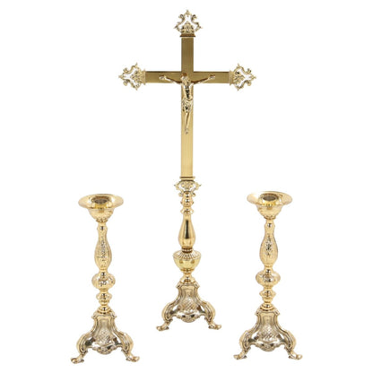 Ornate Altar Crucifix & Candlesticks Set - Hayes & Finch
