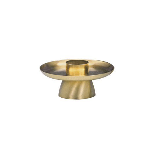 Simple Satin Brass Candlestick - Hayes & Finch