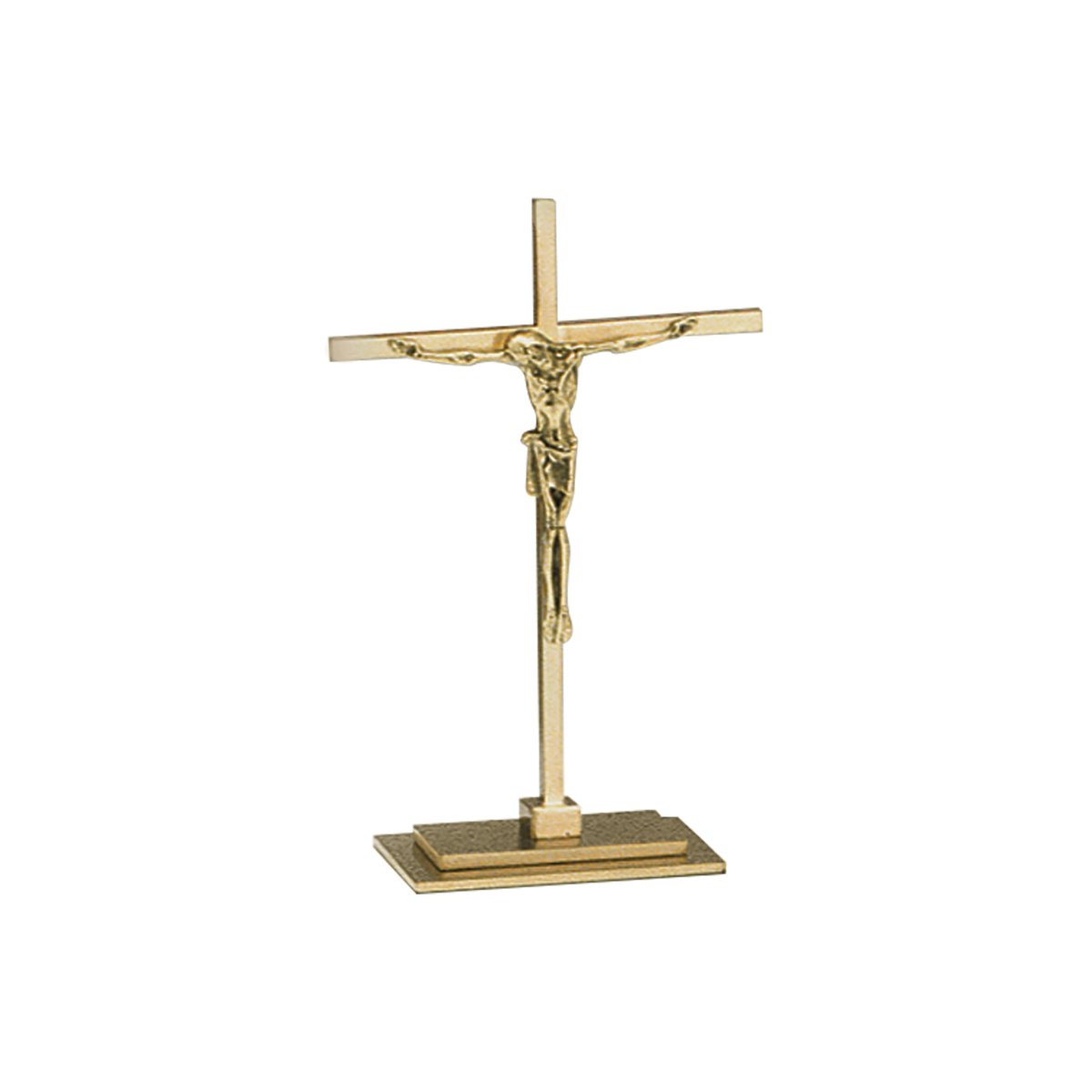 Small Satin Brass Crucifix - Hayes & Finch