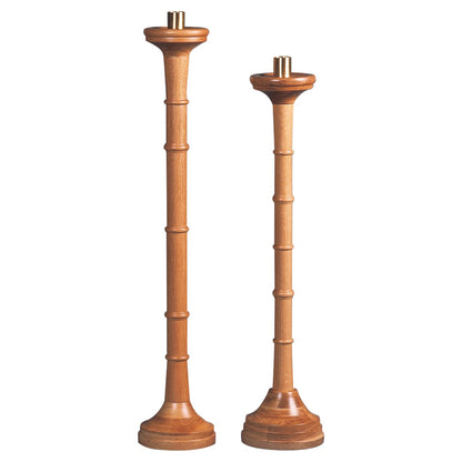 Turned Oak Paschal Candlestick - Hayes & Finch